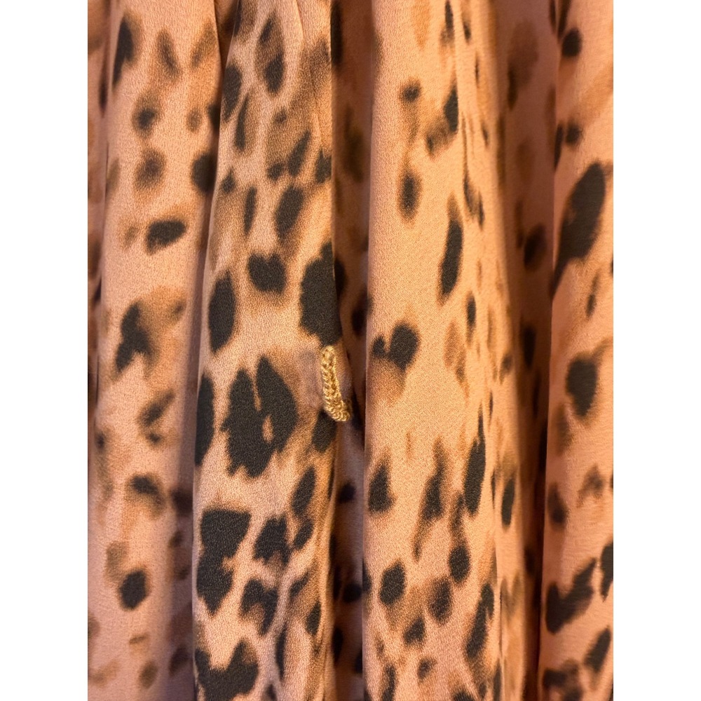 Brochu Walker Haviland Dress Leopard Animal Print Ruffle Hem Midi APP4062 Brown - Picture 4 of 7